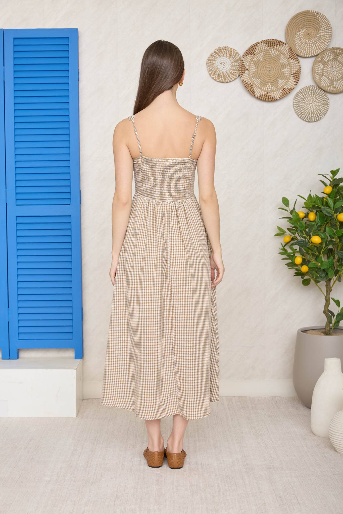 PLAID MIDI DRESS