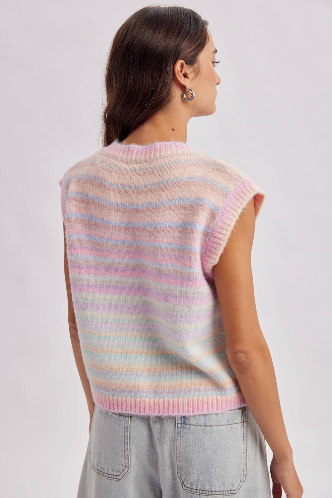 RAINBOW STRIPE SWEATER VEST