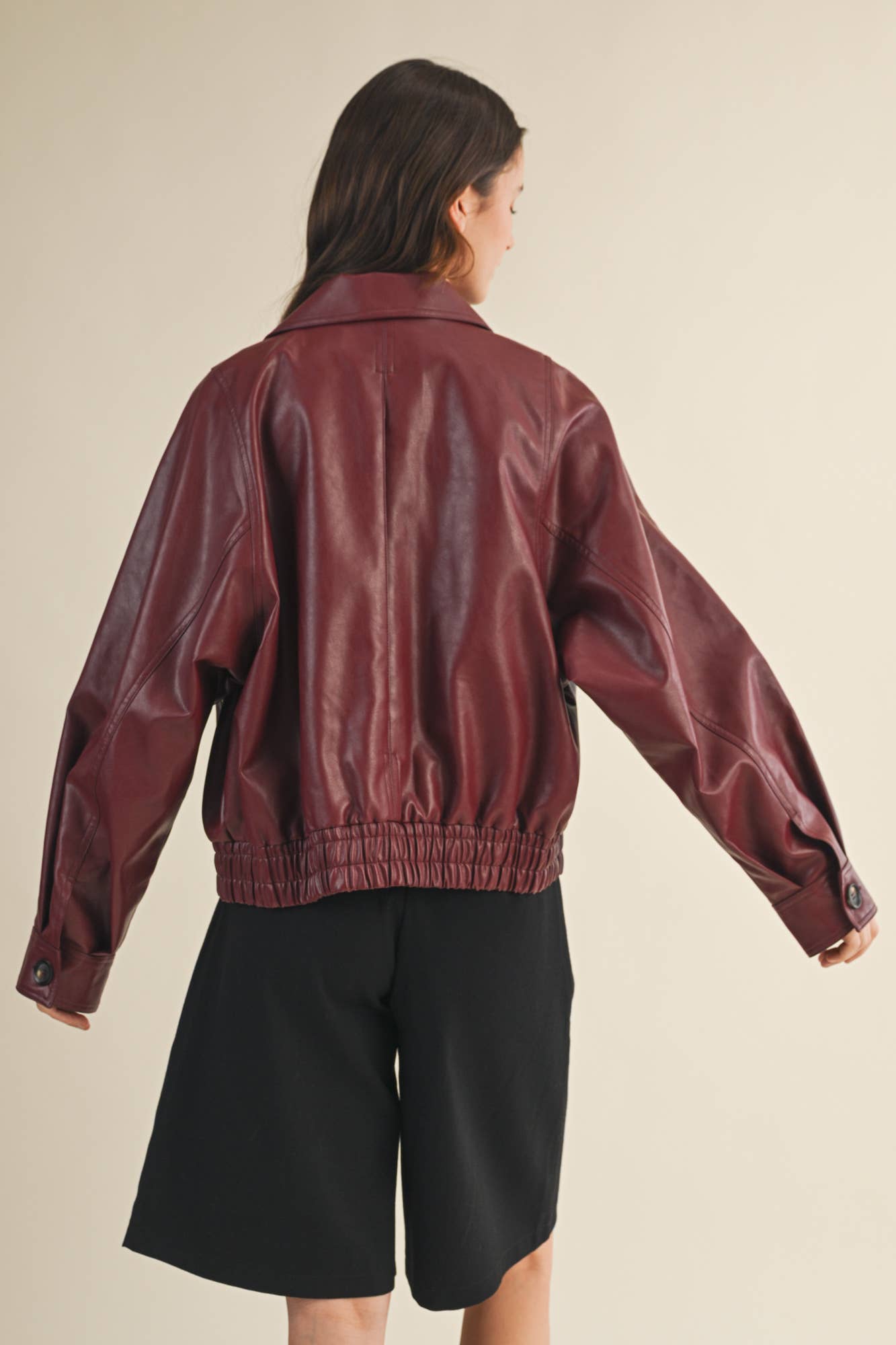 WINE LEATHER JACKET
