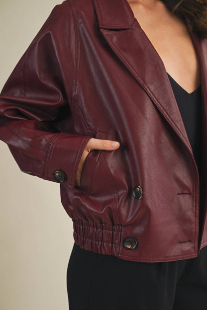 WINE LEATHER JACKET