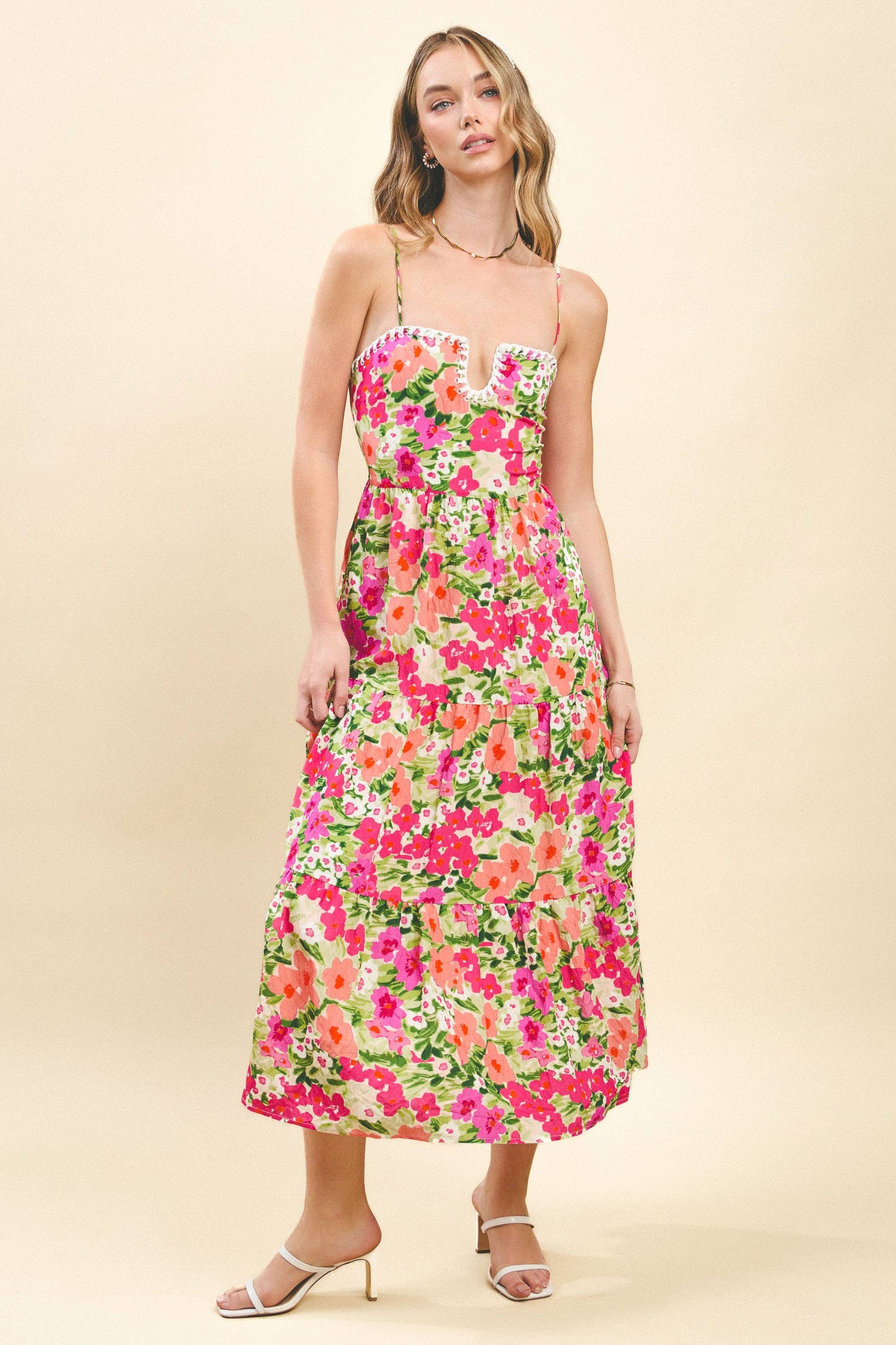 FLORAL PRINT MIDI DRESS