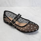 RHINESTONE EMBELLISHED MESH FLATS