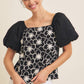 FLORAL EMBROIDERED TOP