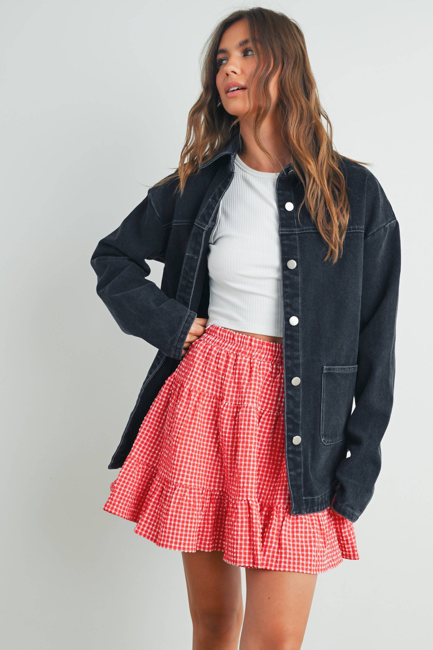 HIGH WAIST CHECKERED SKIRT
