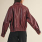 WINE LEATHER JACKET