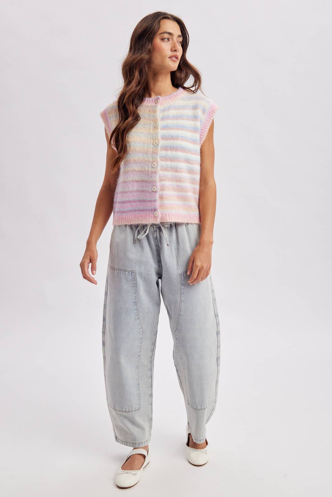 RAINBOW STRIPE SWEATER VEST