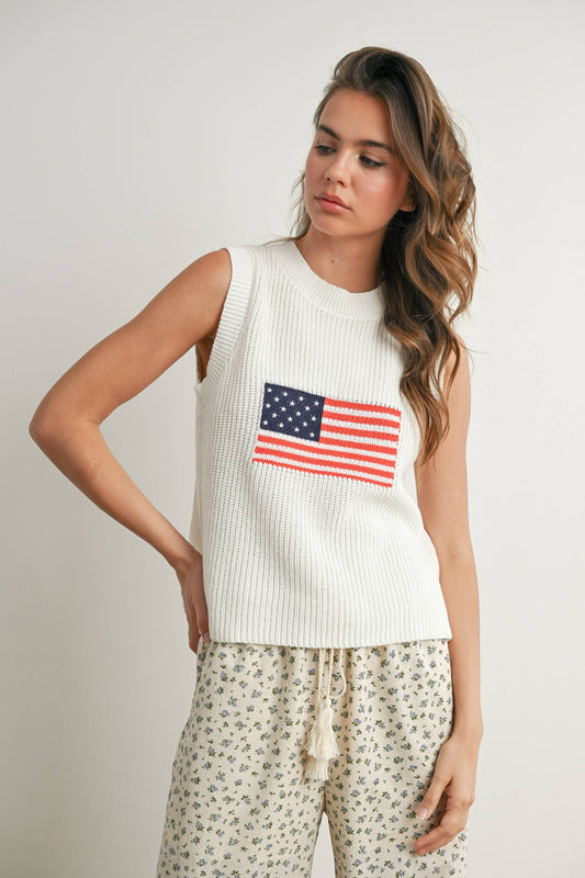USA SLEEVELESS SWEATER