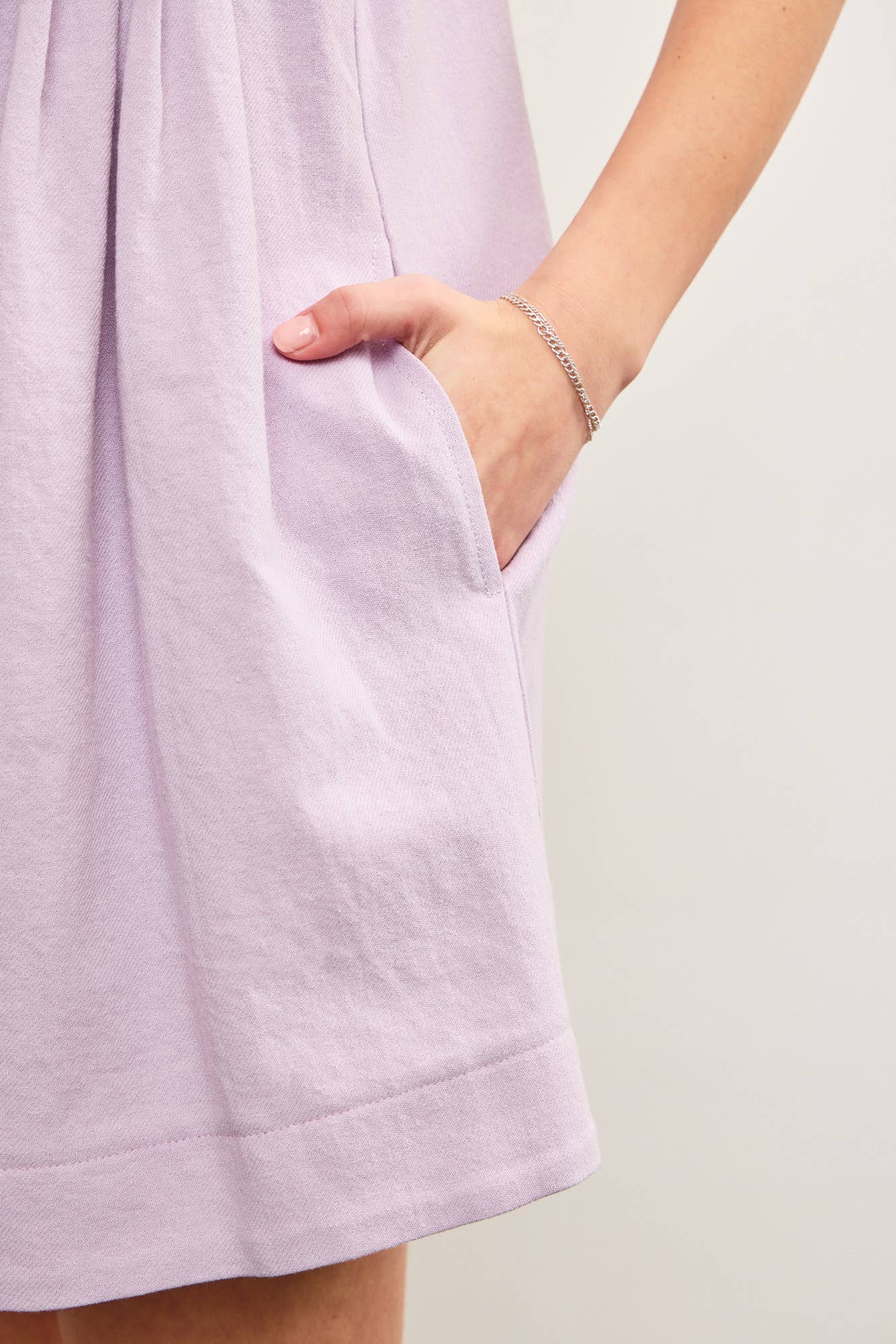 PURPLE PLEATED ROMPER