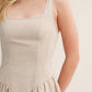 CORSET DROP WAIST STRIPE DRESS