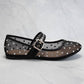 RHINESTONE EMBELLISHED MESH FLATS