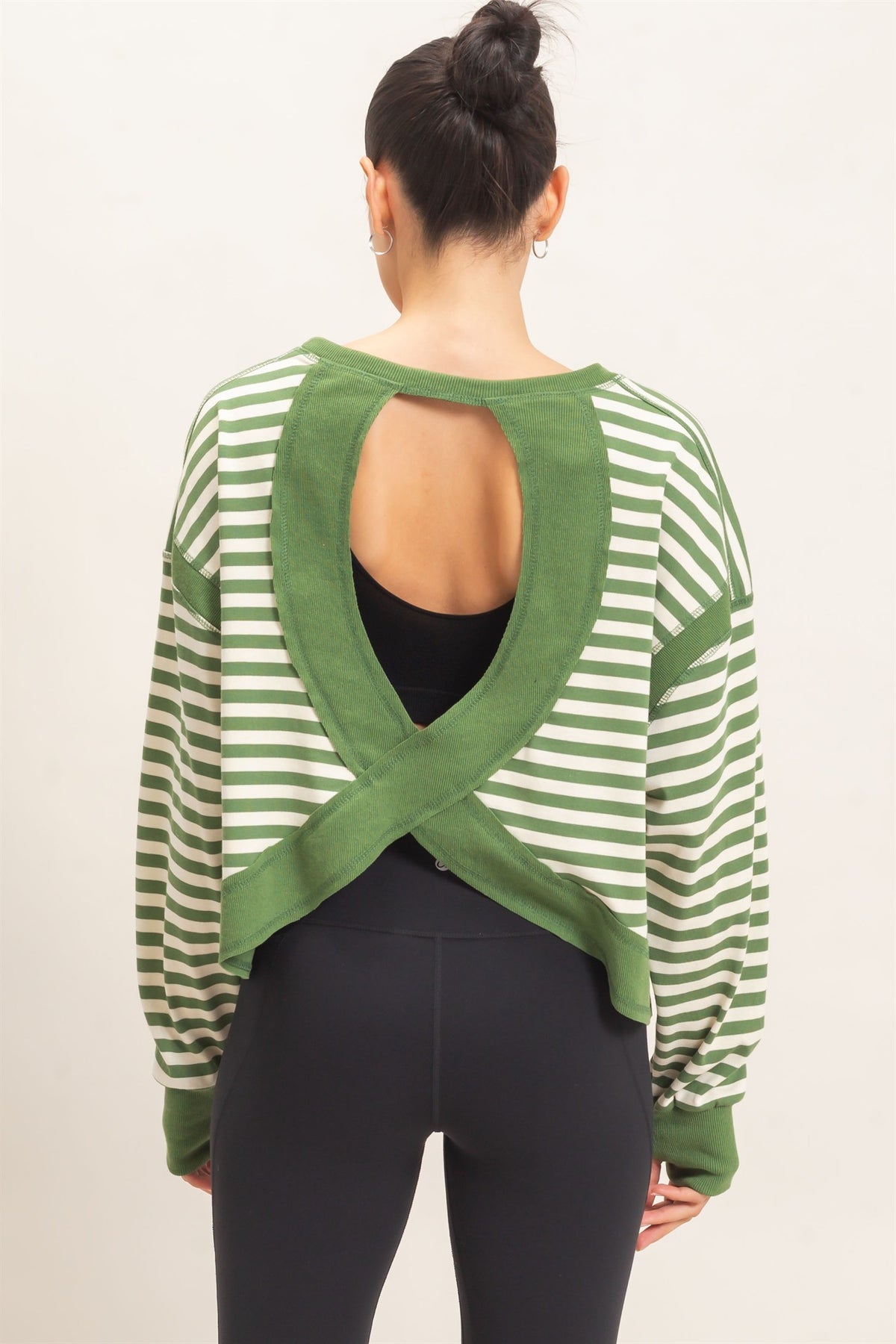 GREEN STRIPE EVERDAY TOP