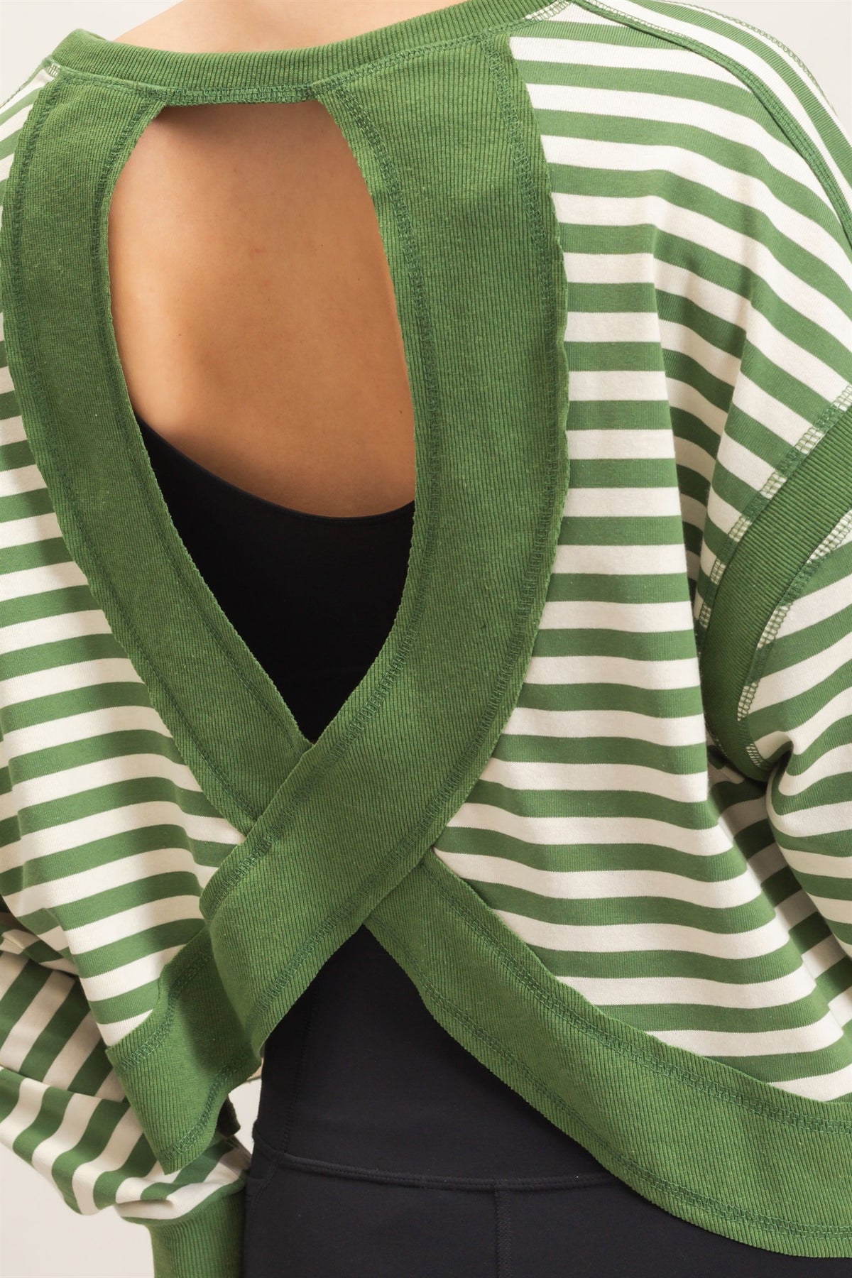GREEN STRIPE EVERDAY TOP
