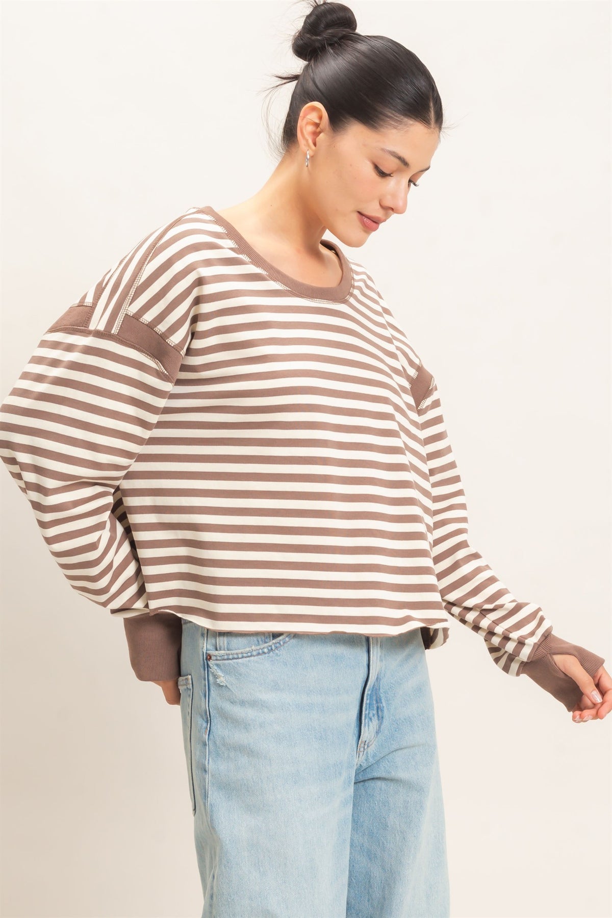 MOCHA LONG SLEEVE TOP
