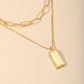 Rectangle Pendant Layered Necklace