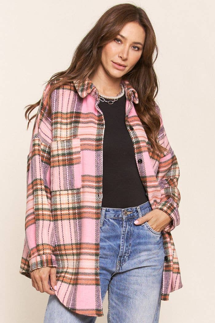 Plaid Button Down Jacket