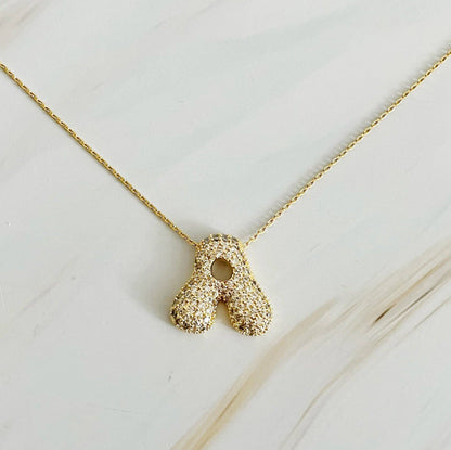 CRYSTAL BUBBLE INITIAL NECKLACE