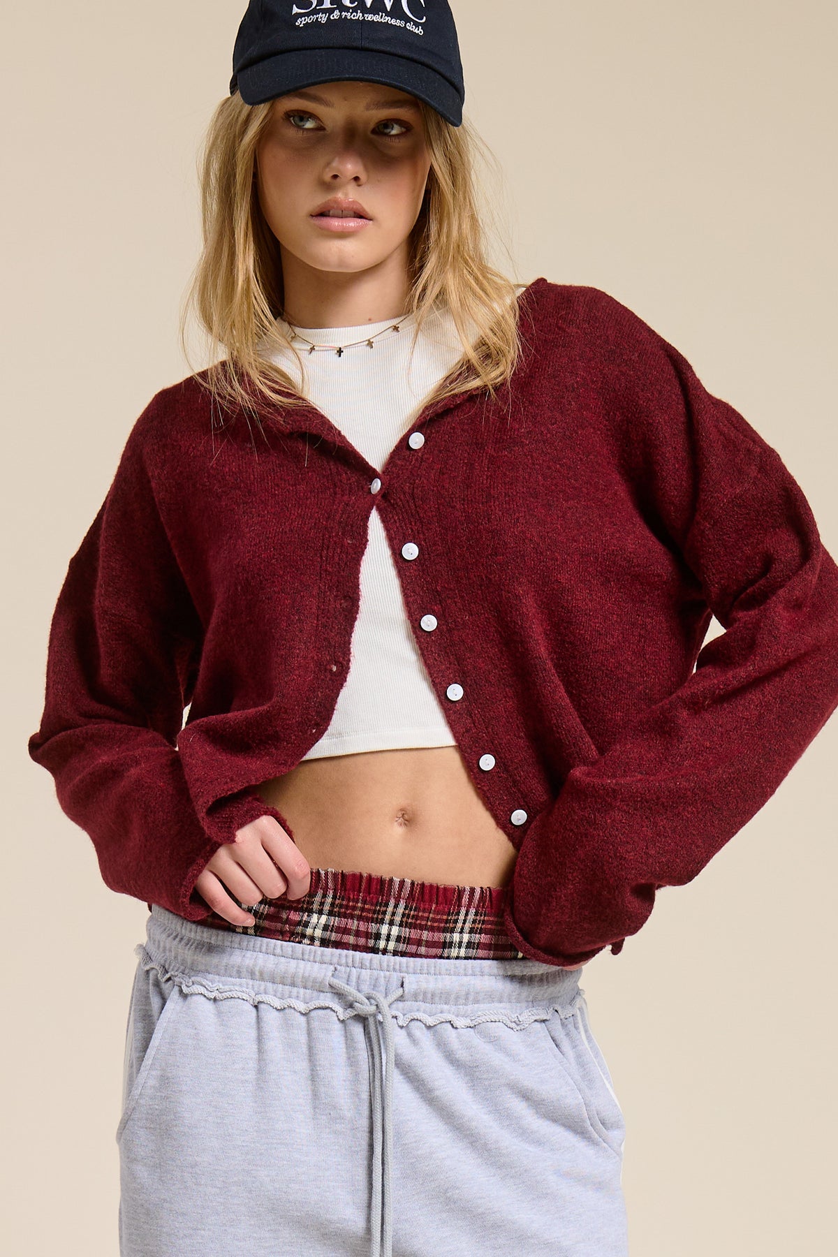 BURGUNDY CARDI