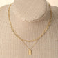 Rectangle Pendant Layered Necklace