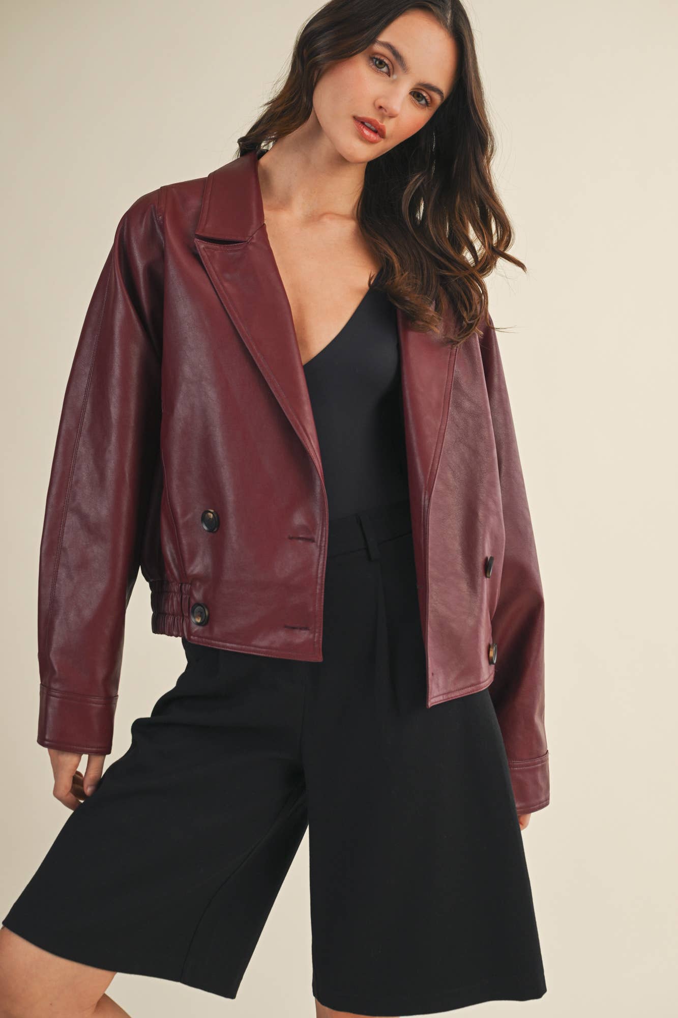 WINE LEATHER JACKET