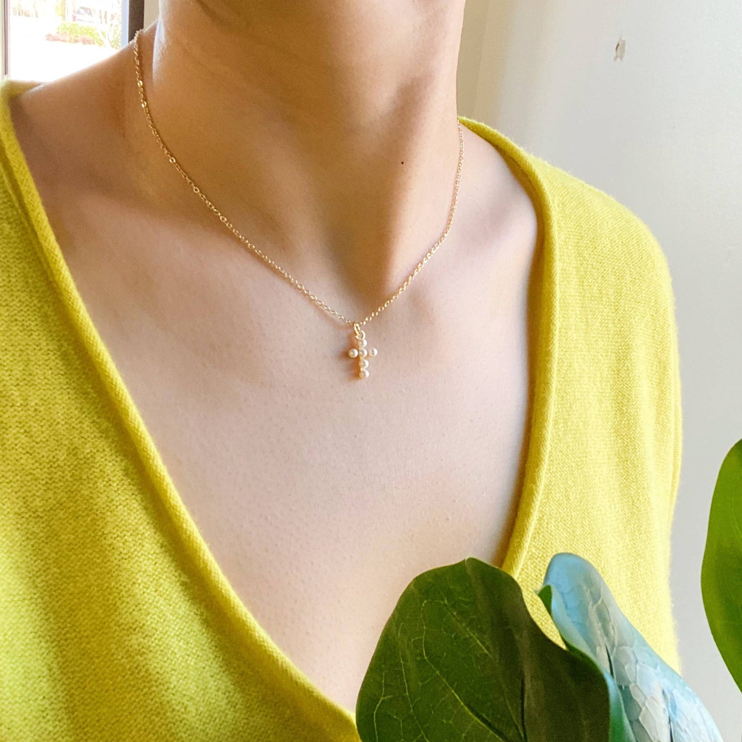 PEARL CROSS NECKLACE
