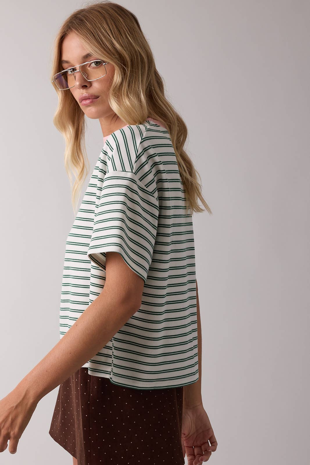STRIPED CROP TEE