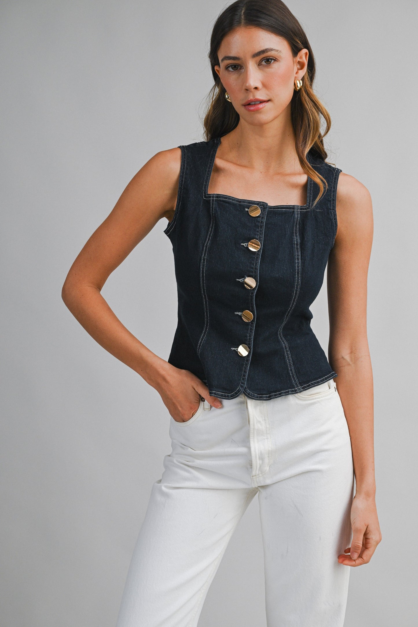 DAISY DENIM TOP